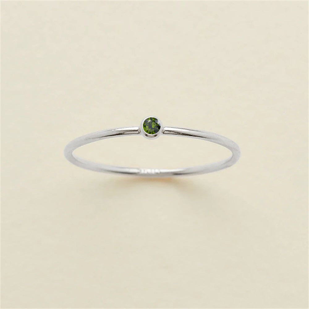 Women's Stainless Steel Simple Niche Zircon Rings