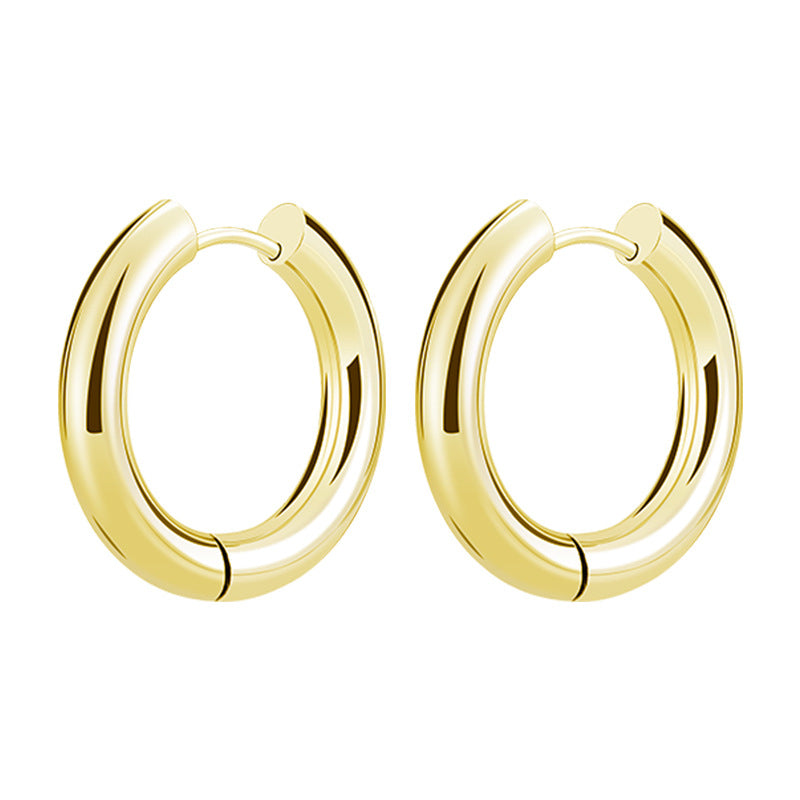 Women's & Men's Stainless Steel Clip Exaggerated Thick Thread Round Large Ear Buckle