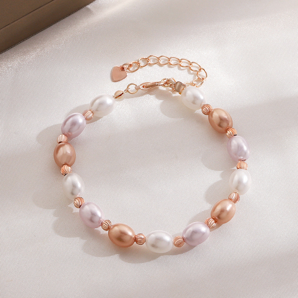 Women's Diamond Heart Retro Fashion Pearl Girlfriend Bracelets