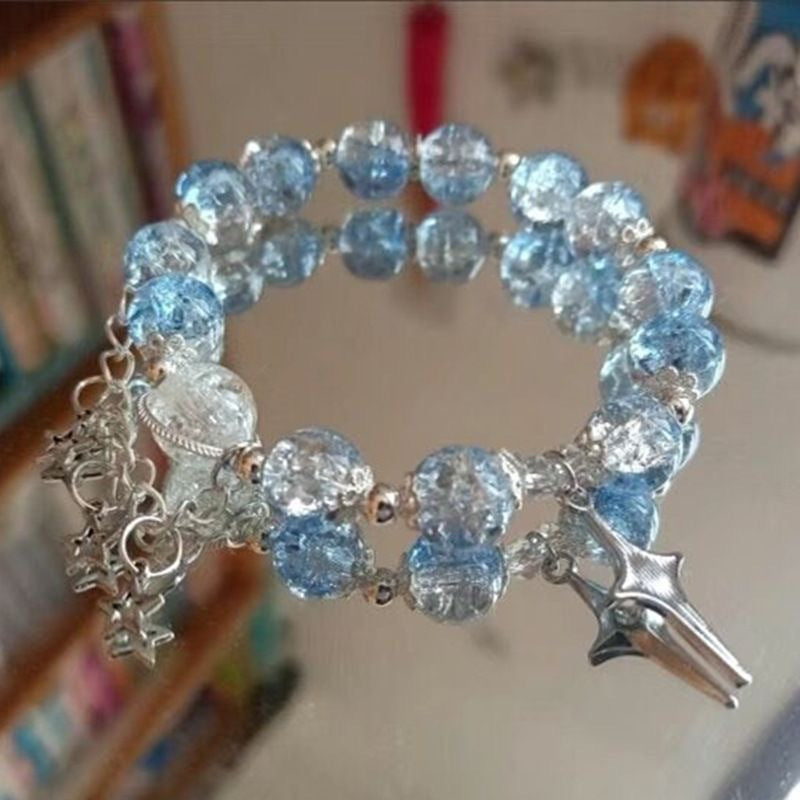Women's Super Mori Chinese Gradient Floral Glass Beaded For Trendy Gift Bracelet