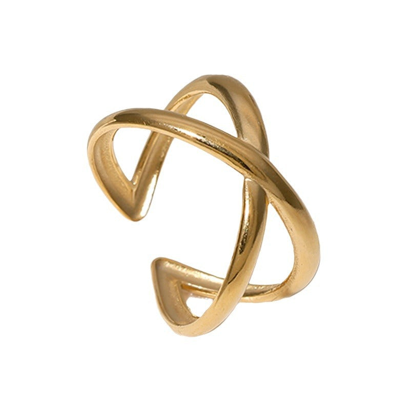 Women's Titanium Steel Opening Adjustable Gold-plated Simple Style Rings