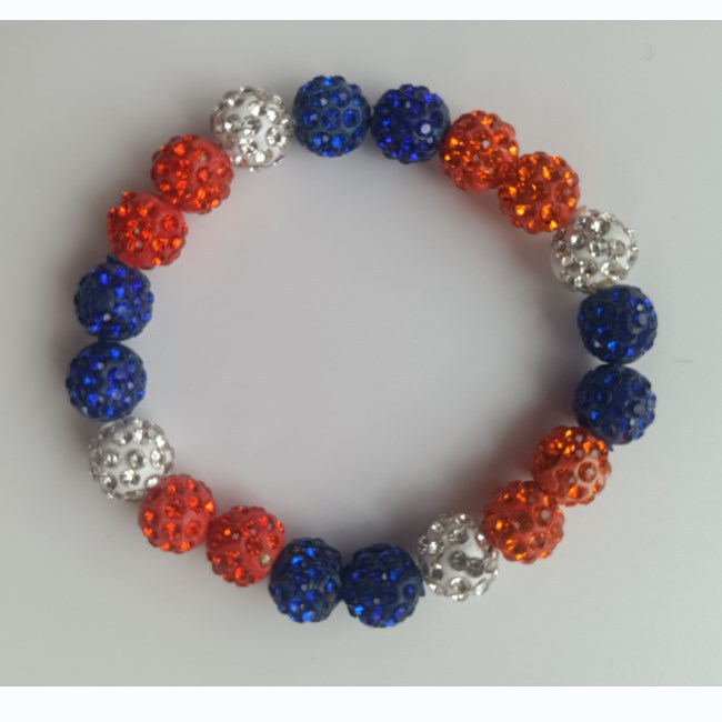 Polymer Clay Rhinestone Ball Filament Hip Bracelet