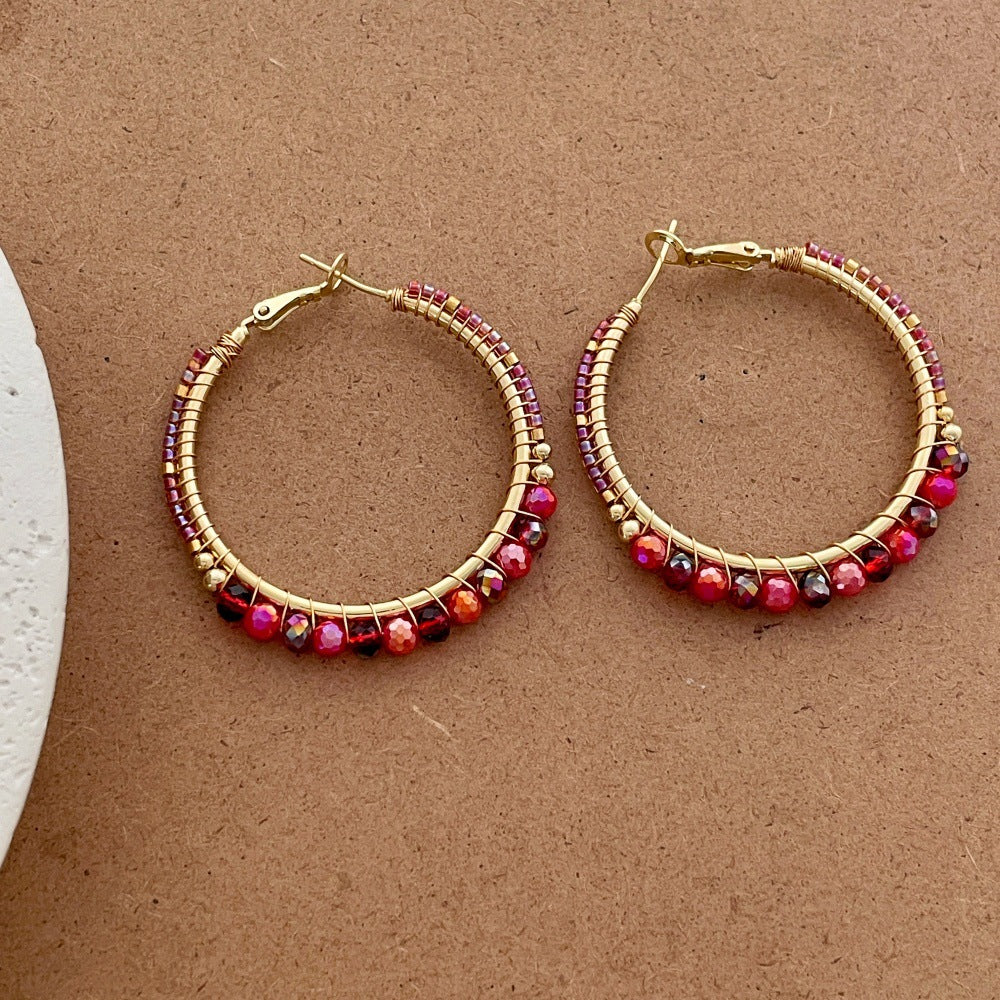 High Profile Retro Affordable Luxury Fashion Simple Big Hoop Temperamental Earrings