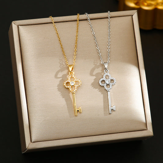 Women's Korean Style Micro Fashion Personality High-grade Key Stainless Steel Necklaces