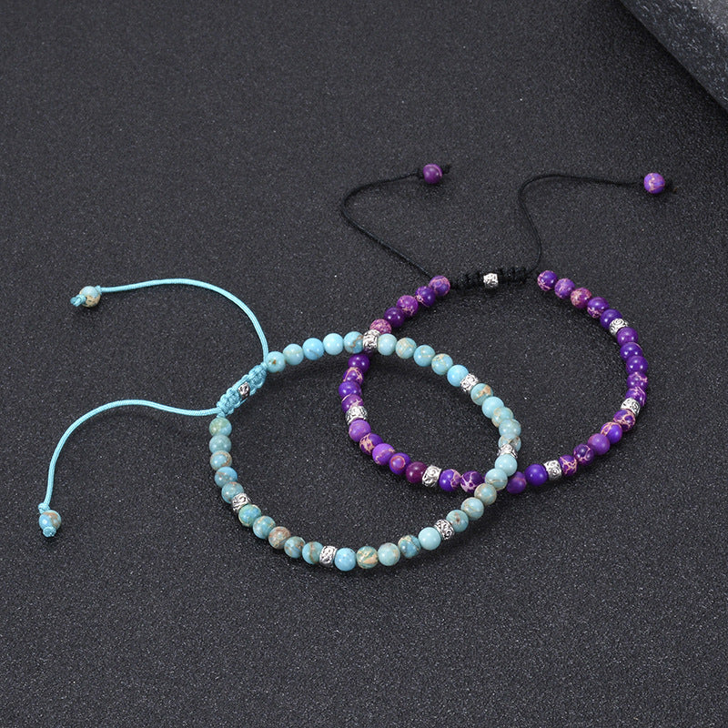 Braided Adjustable Natural Stone Yoga Beads Handmade Bracelets