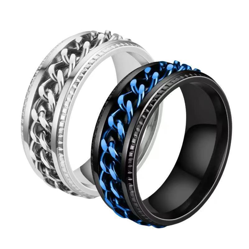 Men's Stainless Steel Chain Niche Trendy Titanium Rings