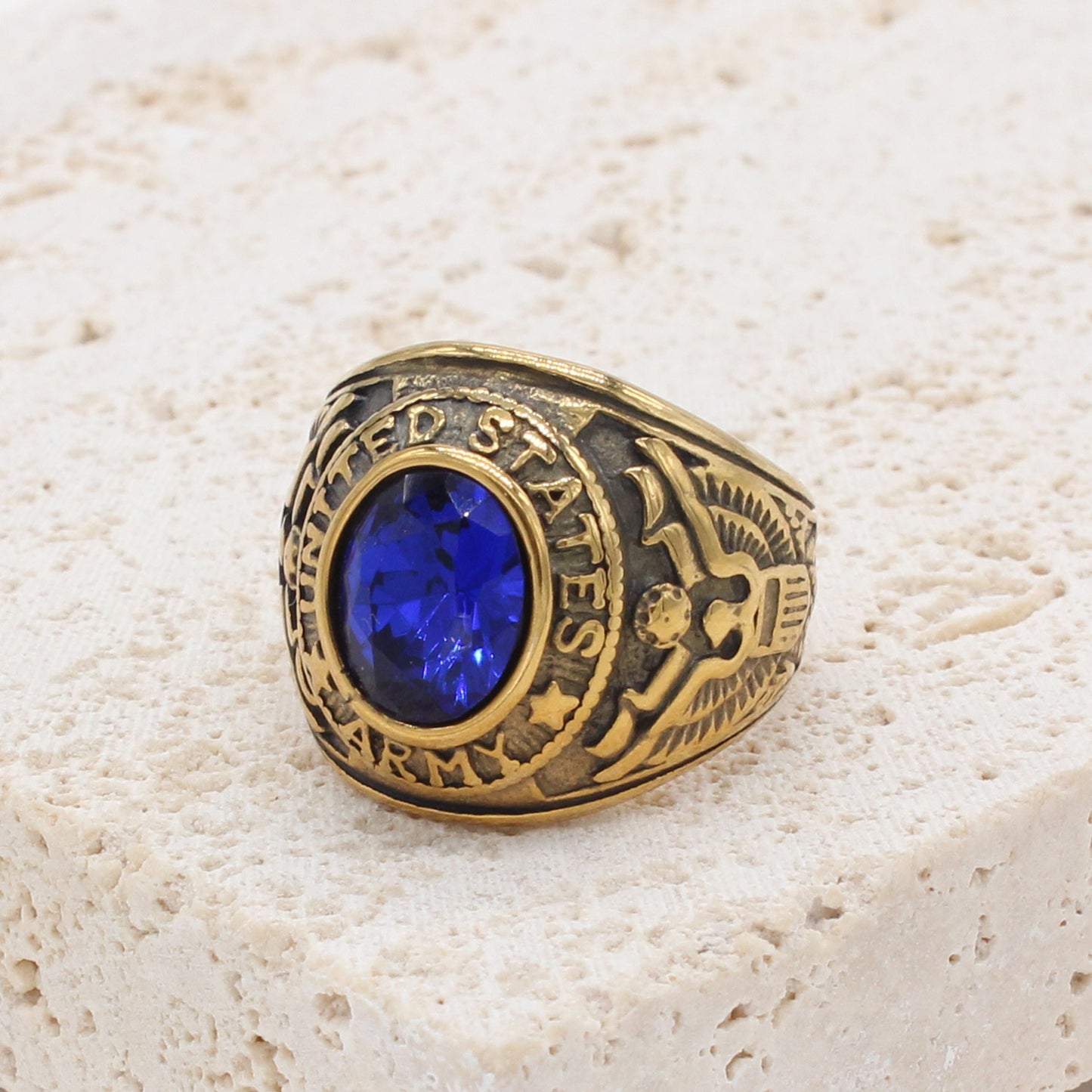 Men's Personality Retro Army Gem For Ring