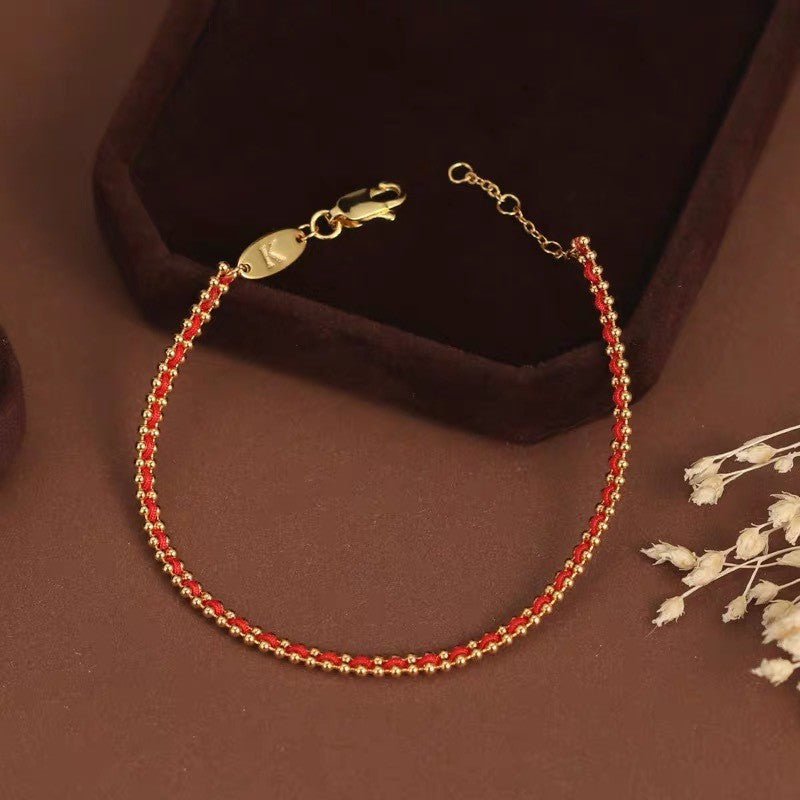 Design Red Rope Light Luxury Rose Gold Bracelets