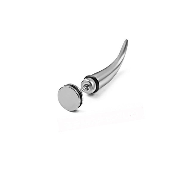 Women's & Men's Personality Creative Curved Stainless Steel Pointed Stud Earrings