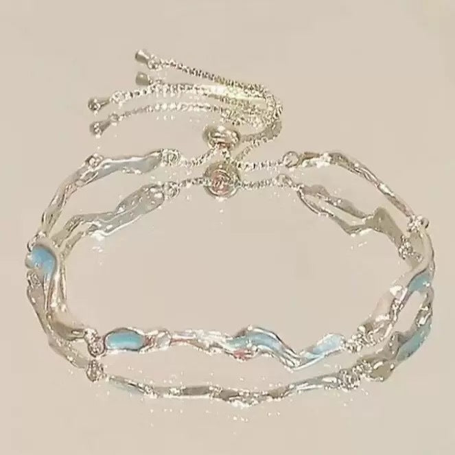 Pink Zircon Cherry Blossom Star Moon Bow Female Special Interest Bracelet