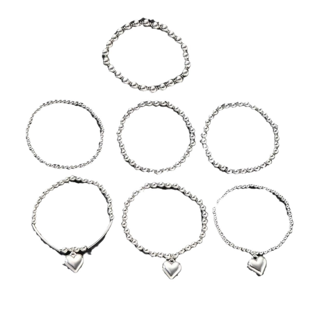 Women's Twin French Beaded Love Simple Imitation Bracelet