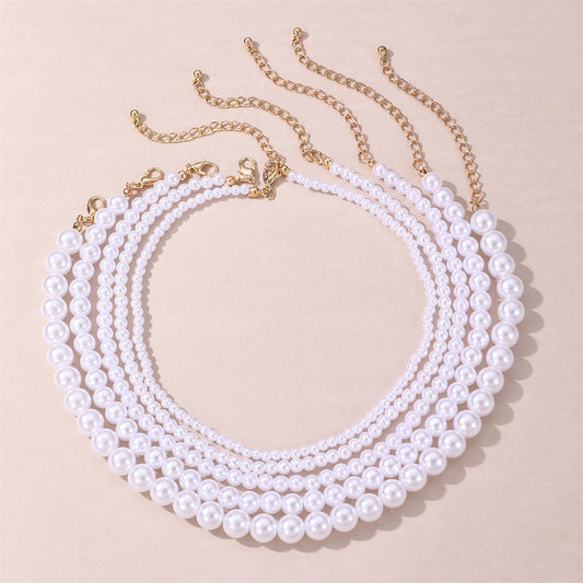Fashion Elegant Perfect Circle Imitation Pearl Necklaces