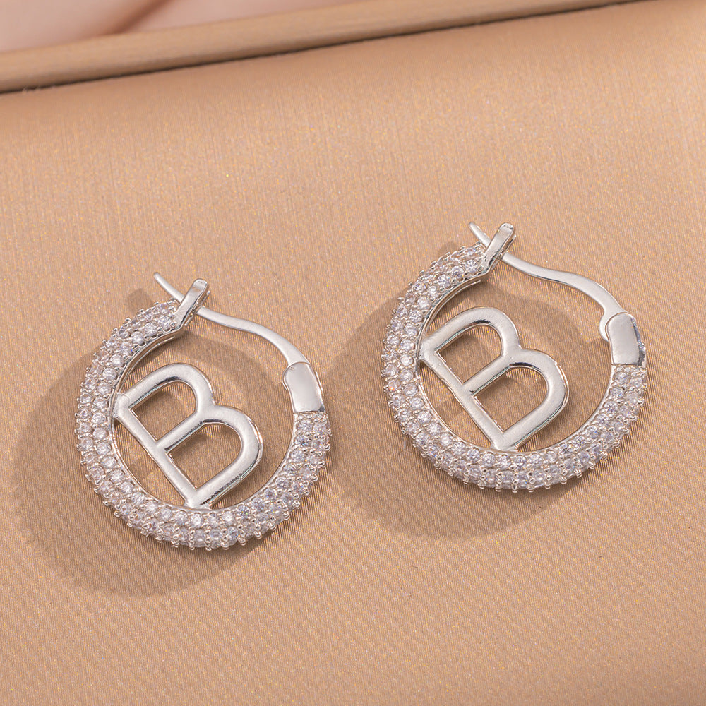 Simple Classic All Match Fashion Zircon Earrings