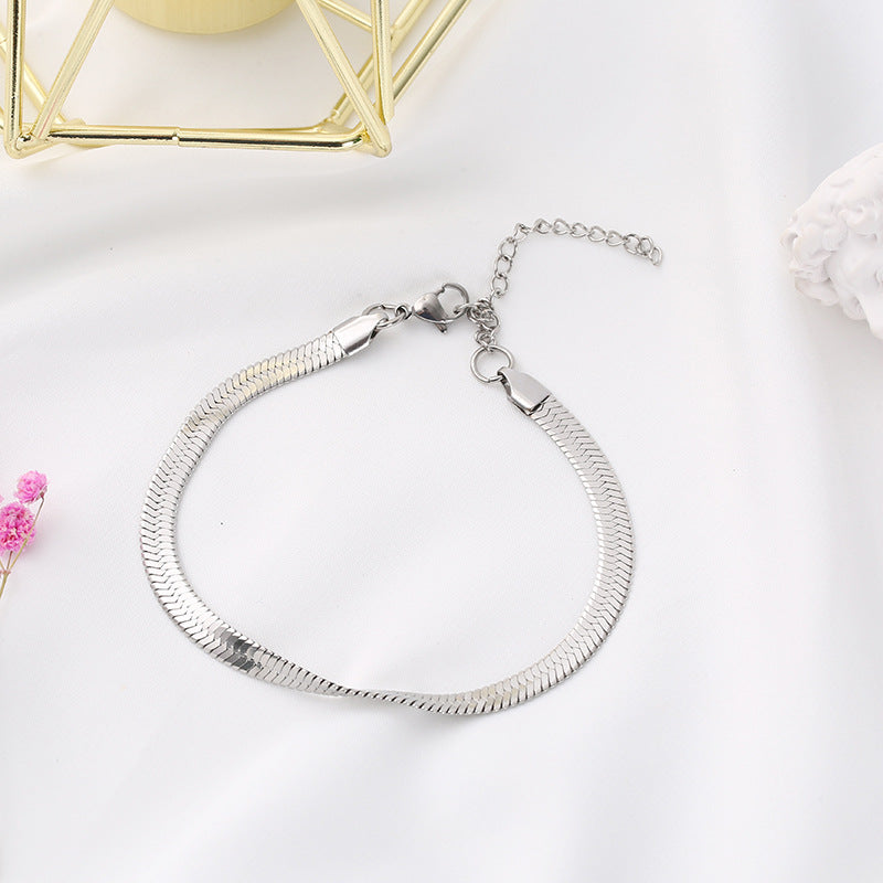 Titanium Steel Stainless Blade Chain Snake Bracelet