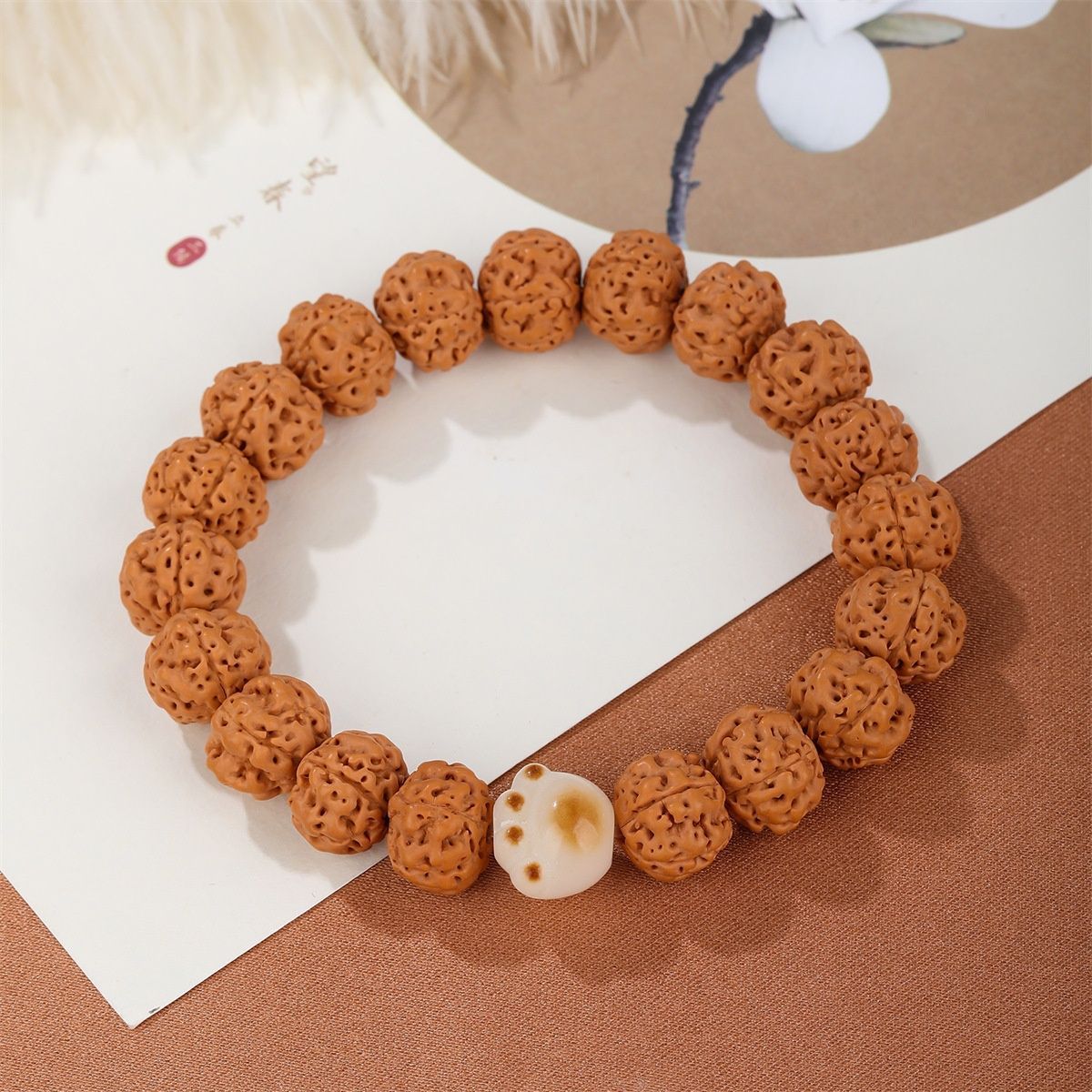 Men's Zodiac King Of Trees Small Bodhi Crafts Beads Single Circle Bracelet