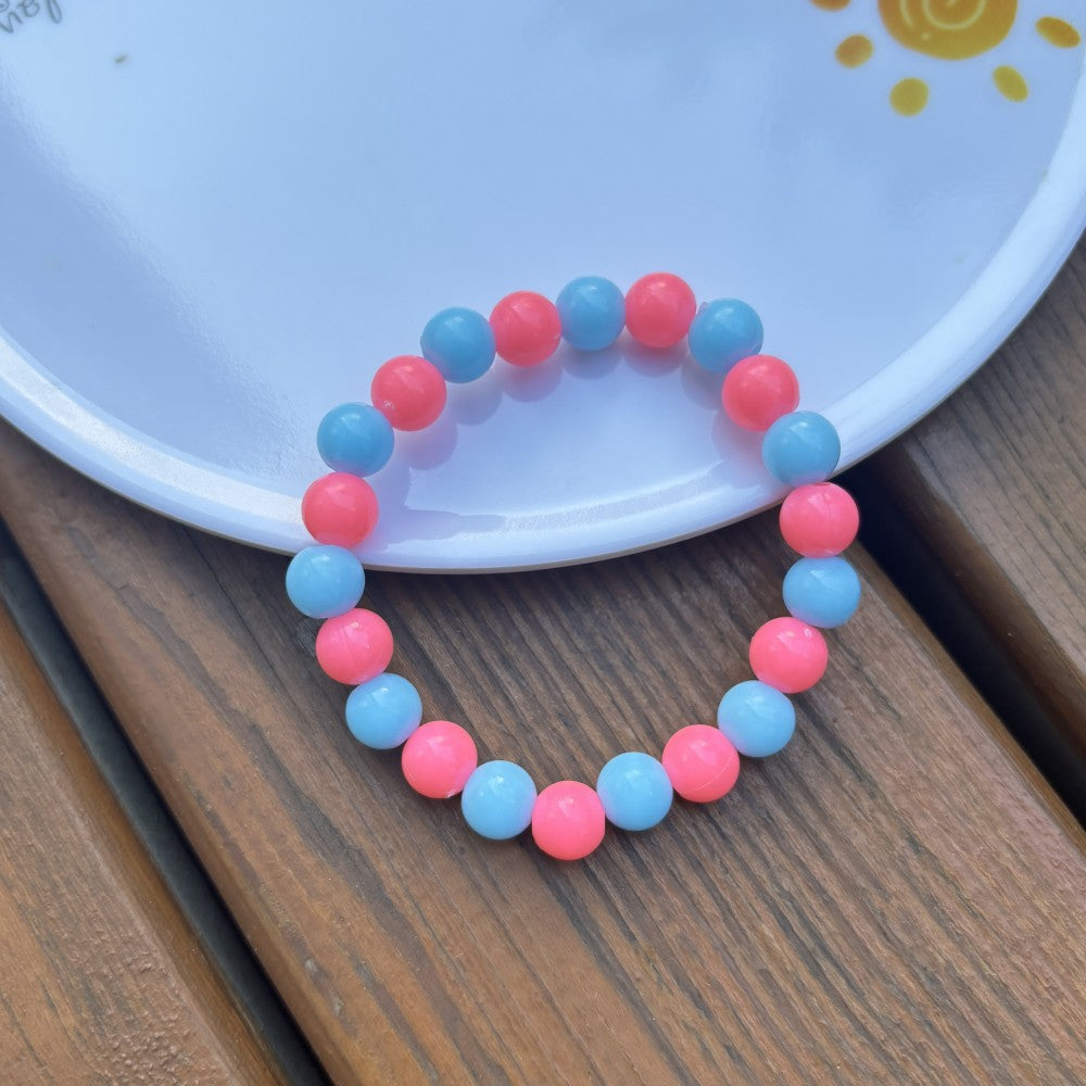 Children's Imitation Pearl Plastic Beads Colorful Beaded Acrylic Handmade Small Bracelets