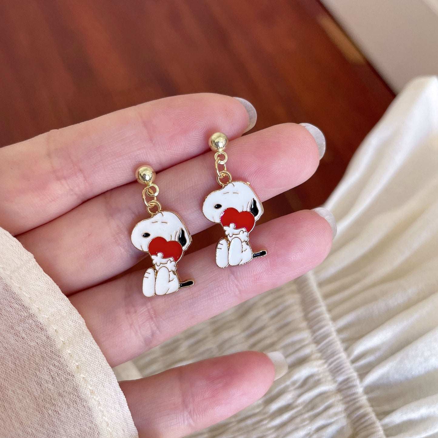 Cartoon Snoopy Cute Personality Childlike Comic Earrings