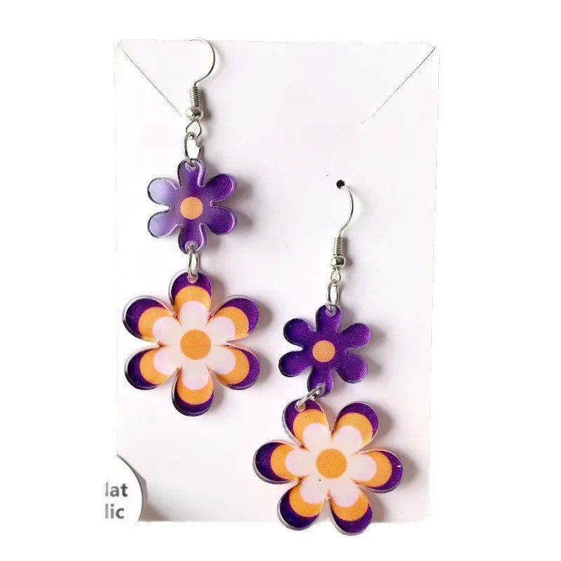 Daisy Acrylic Fresh Cute Sweet Flat Creative Earrings