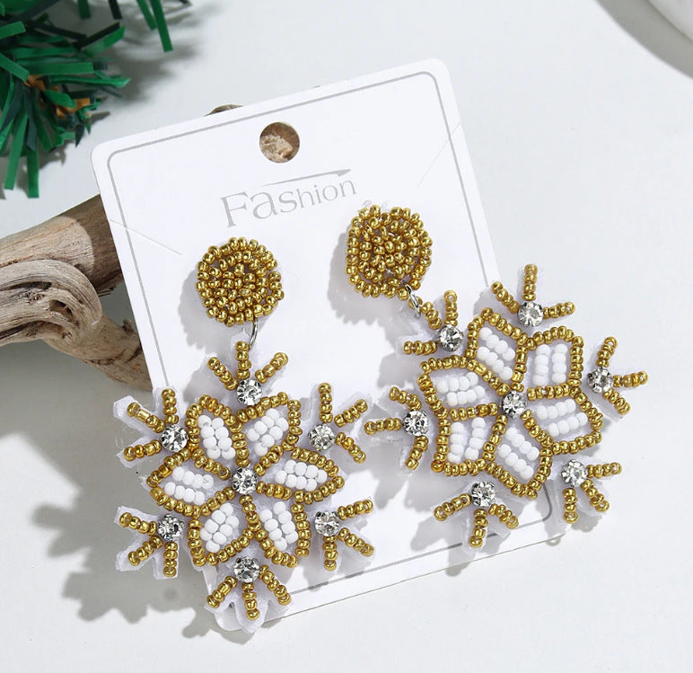 Bead Exaggerated Personalized Handmade Beaded Ethnic Earrings