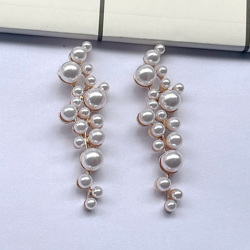 Artificial Pearl Alloy Geometric Rhinestone Personality Earrings