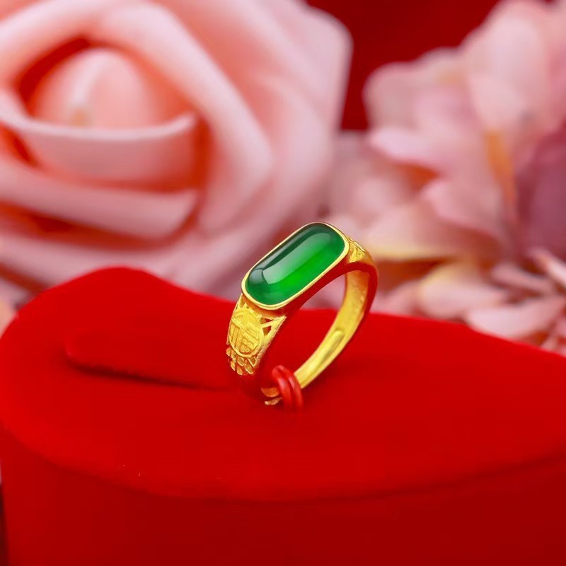 Placer Gold Big Diamond Fortune Full Ring