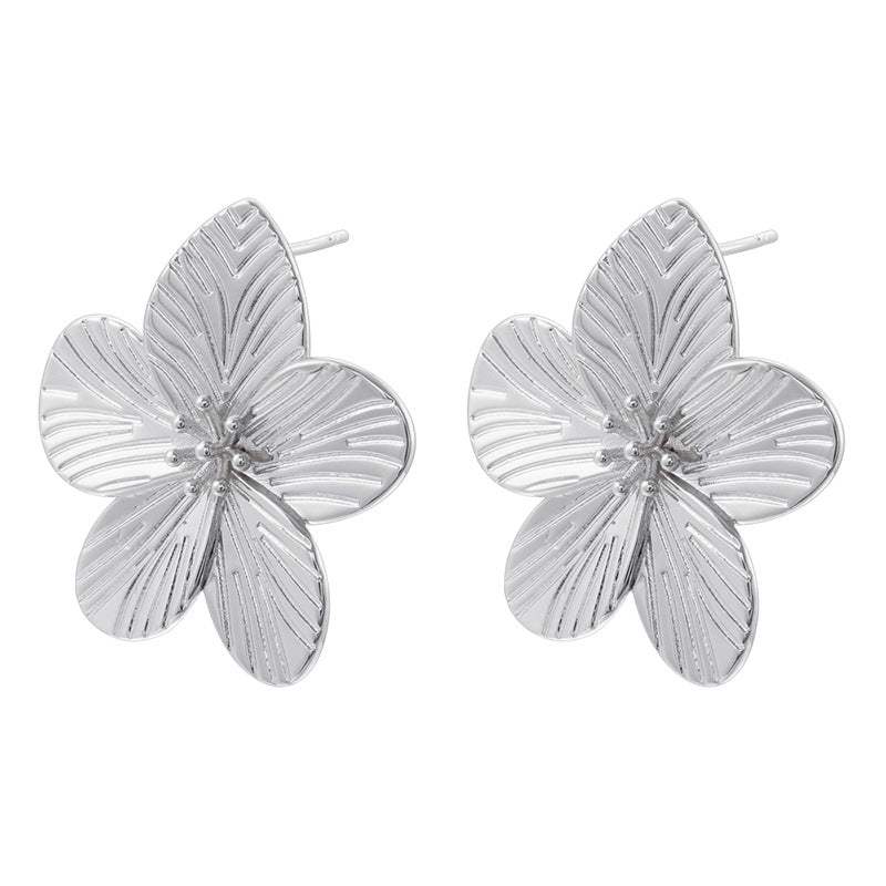 Petal Flower Retro Spiral Shaped Ear Earrings