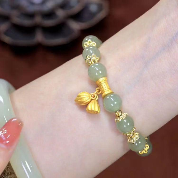 Women's Imitation Yu Elastic String Light Luxury High-grade Lotus Seedpod For Bracelet