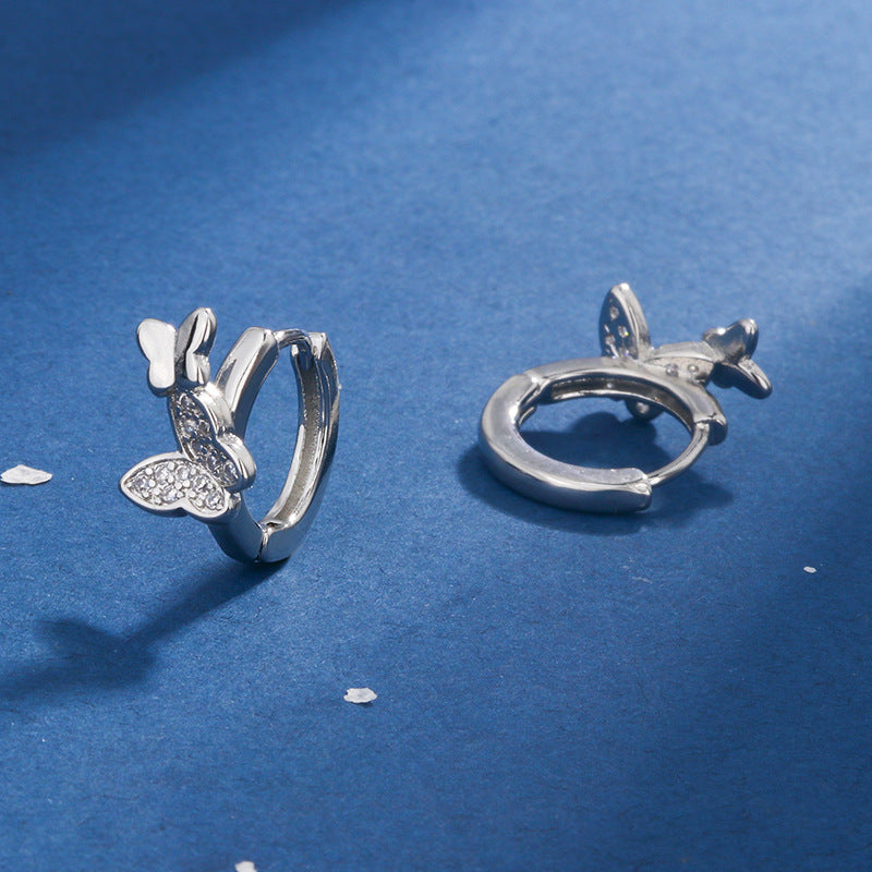 Women's Diamond Mounted Bowknot For Simple Gentle Elegant Exquisite Ear Clip Earrings