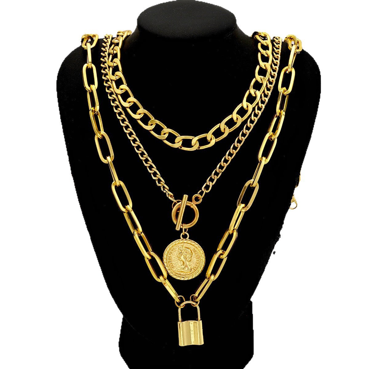 Women's Light Luxury Temperament Embossed Round Suits Necklaces