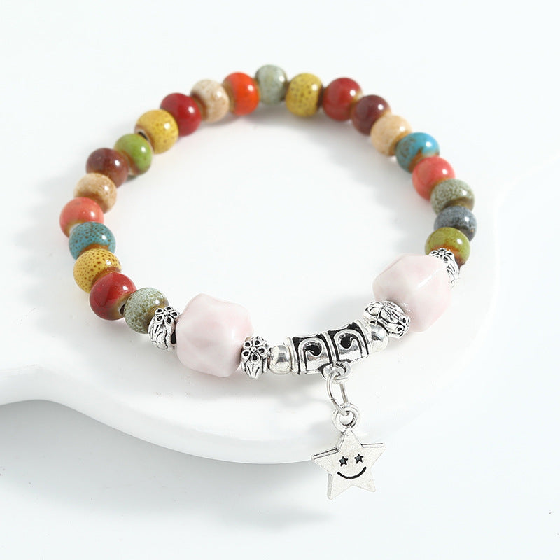 Ethnic Style Ceramic Beaded Artistic Ancient Bracelet