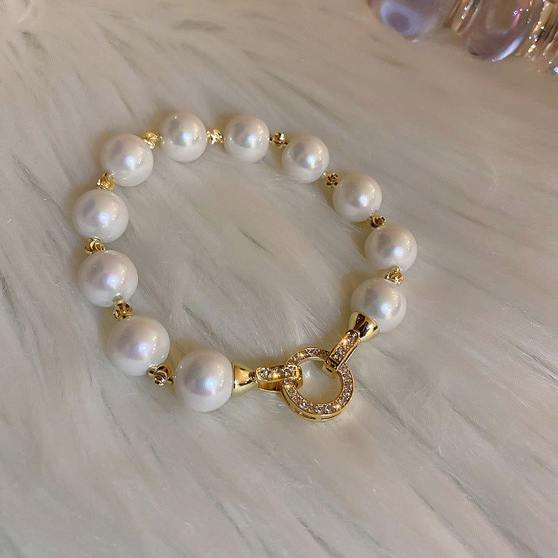 French Retro Smiley Face Bamboo Artificial Jade Personality Trendy Light Bracelets