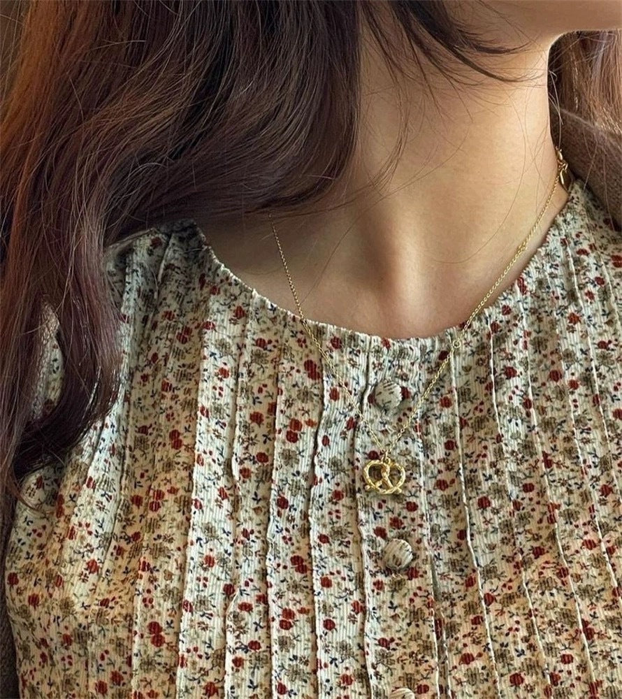 Heart Gold-plated Sier-plated Alkaline Water Biscuit Necklaces