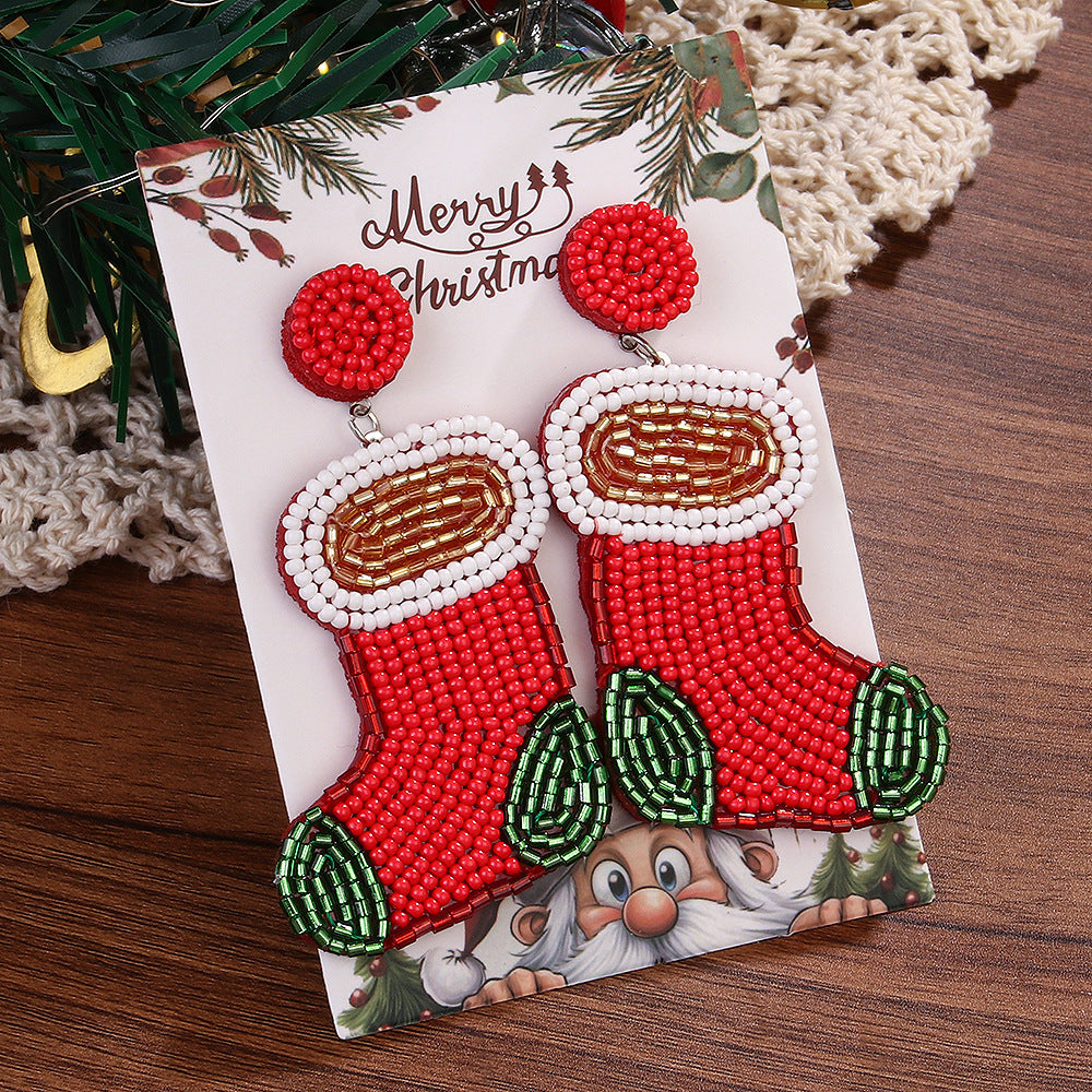 Bead Exaggerated Personalized Handmade Beaded Ethnic Earrings
