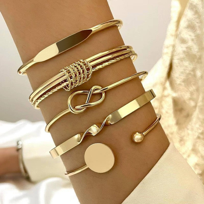 Leaves Glossy Irregular With Personality Stripes Bracelets