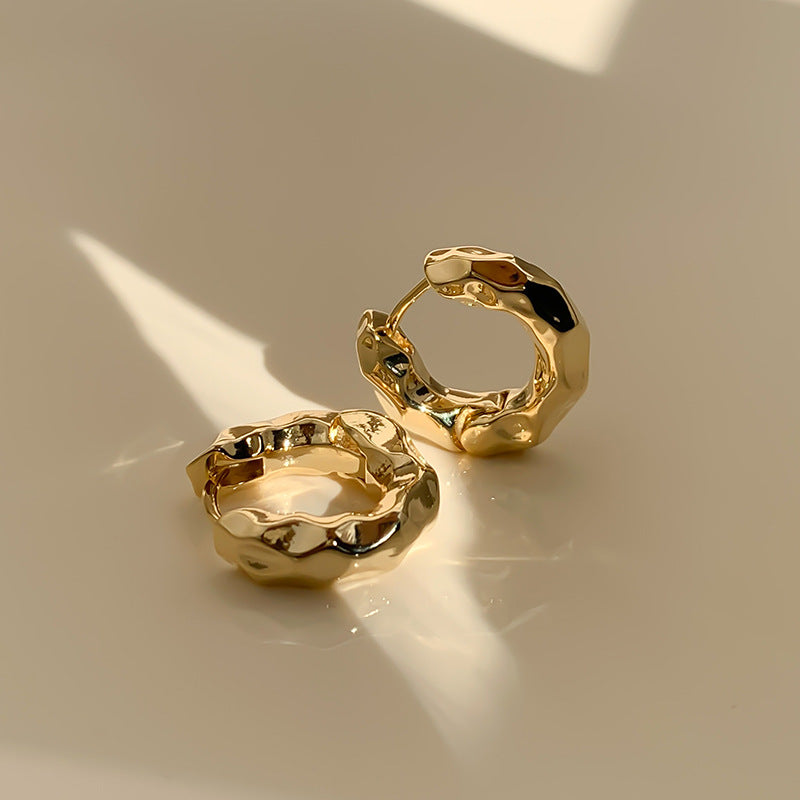Design Metal Texture Small Clip Simple Trend Earrings