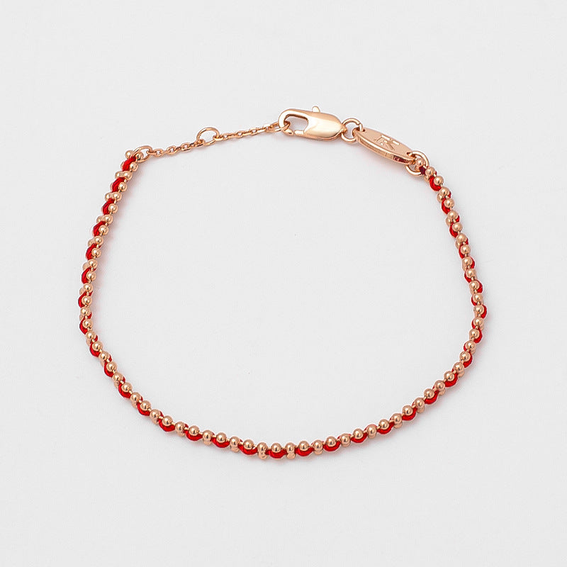 Design Red Rope Light Luxury Rose Gold Bracelets