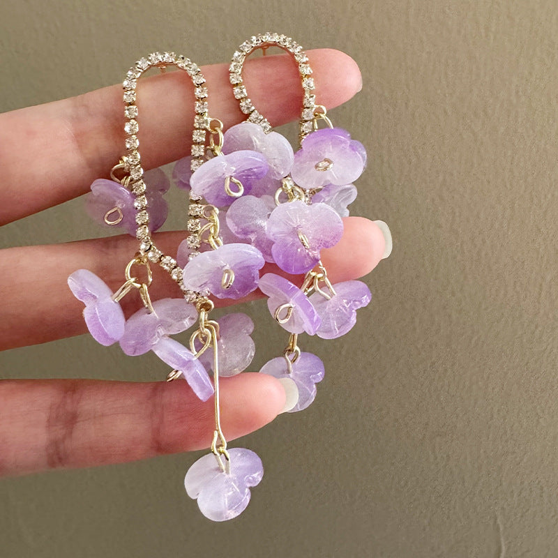 Super Fairy Fresh Mori Sweet Elegance Long Wild Handmade Pearl Earrings