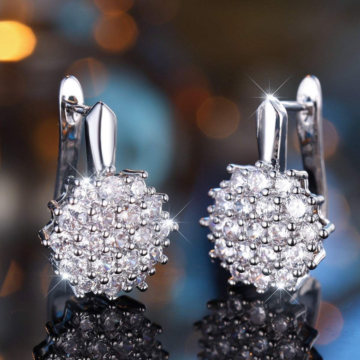 Super Shiny Exquisite Sunflower Clip Female Fresh Sweet Ear Buckle