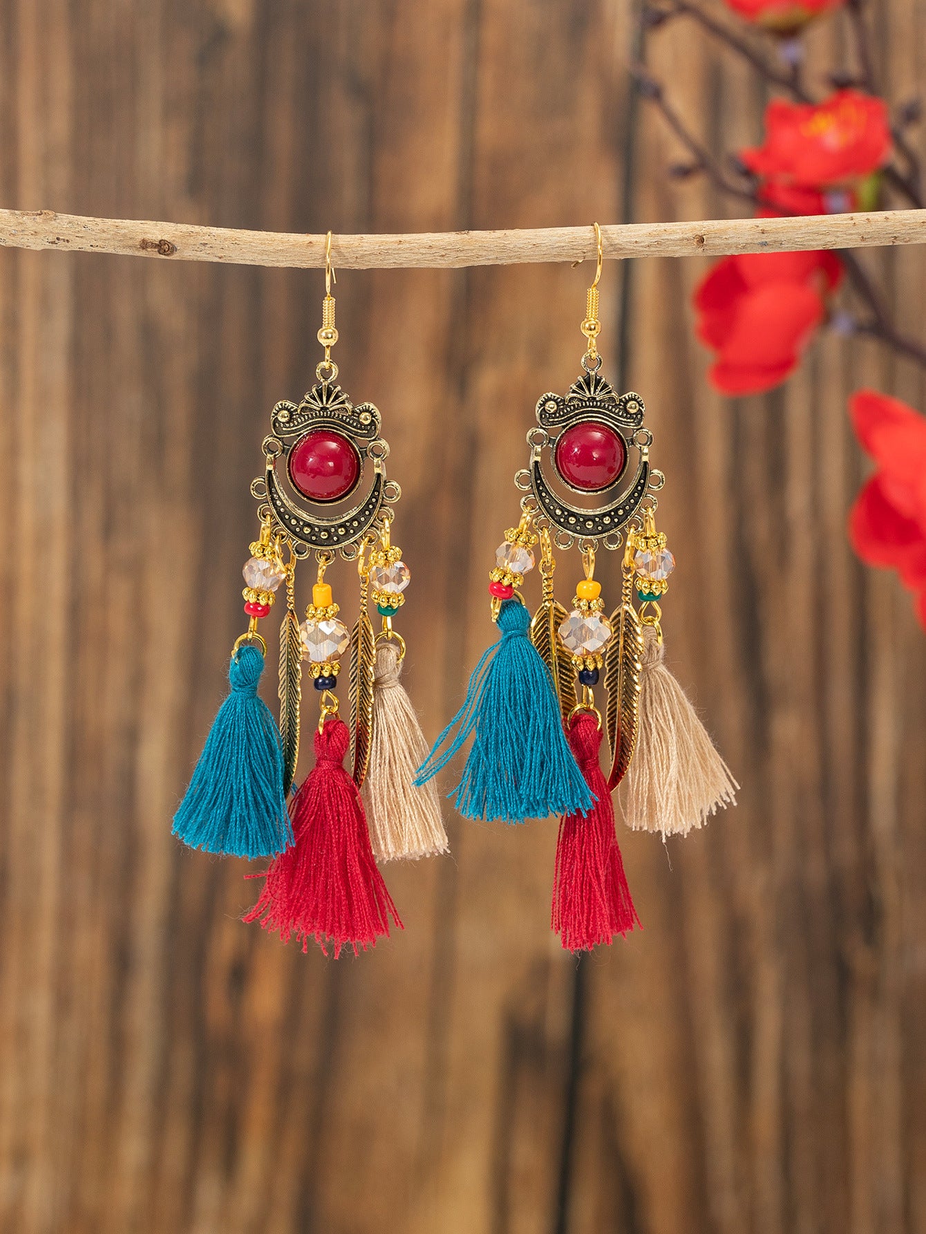 Style Retro Long Fringe Ear Hook Bohemian Yunnan Earrings