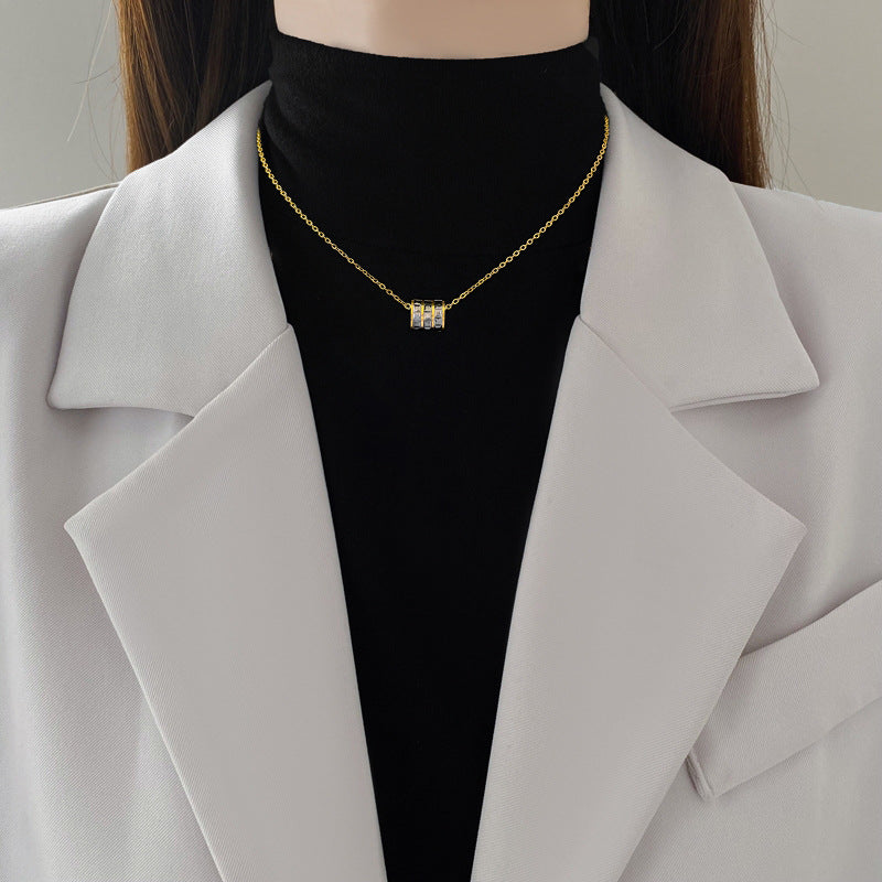 Women's Steel Black Small Waist Elegant Personality Minimalist Style Real Gold Necklace