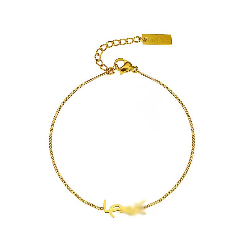 Titanium Steel No Fading Gold Plated Bracelet