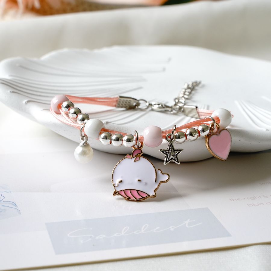 Popular Pearl Female Cartoon Woven Ceramic Jewelry Girlfriends Couple Bracelets