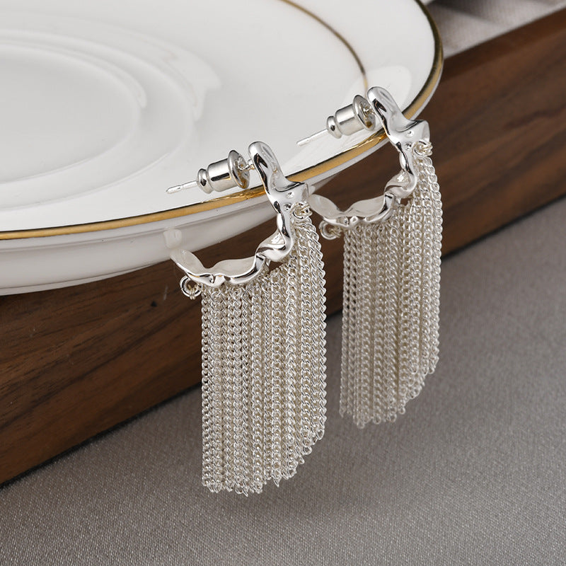 Cold Style Tassel Temperament Ear Korean Stud Earrings