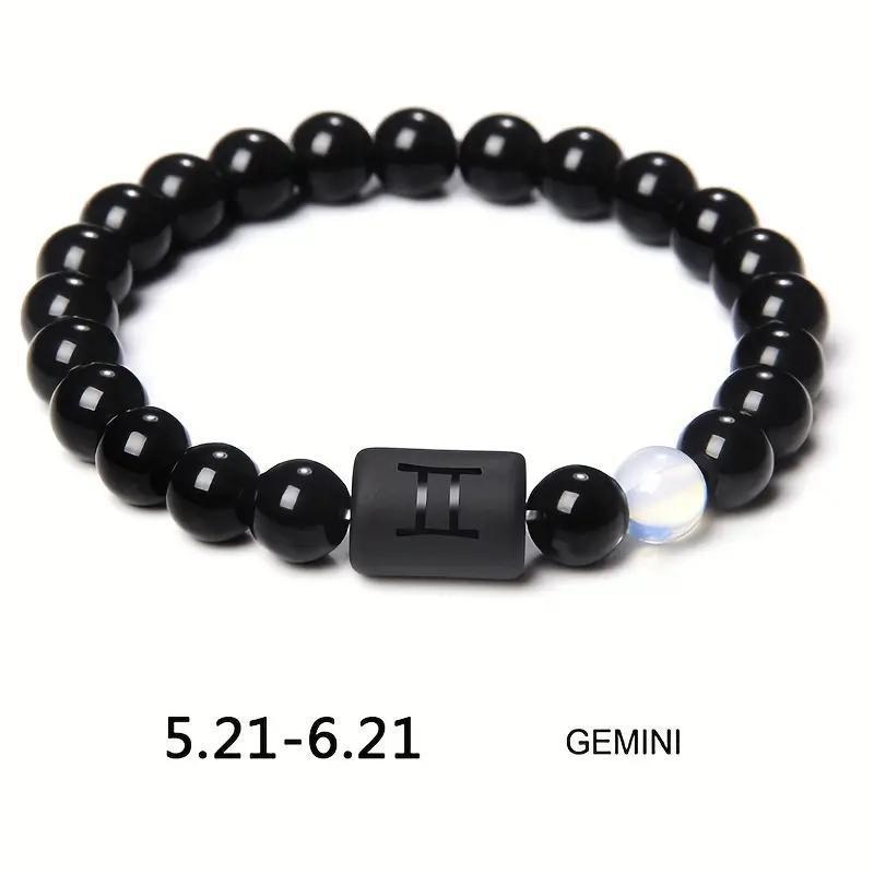 Planets Twee Constellations Natural Stone Blue Black Bracelet