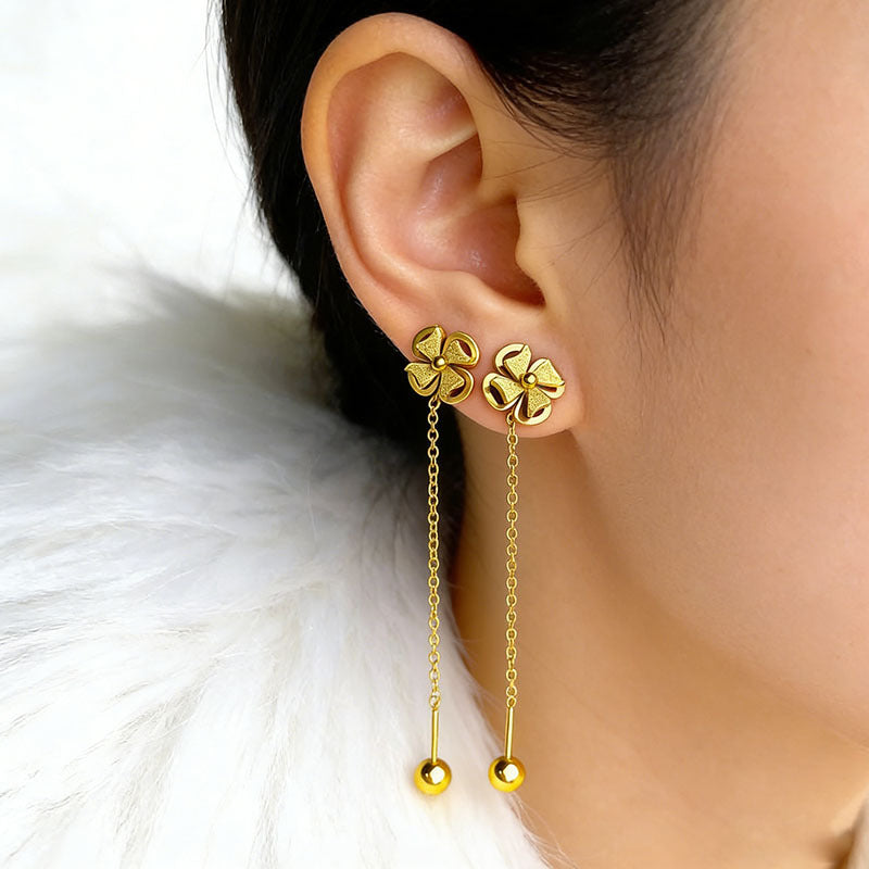 Luxury Queen Elegant Rose Frosted Clover Refreshing Stylish Fine Ear Line