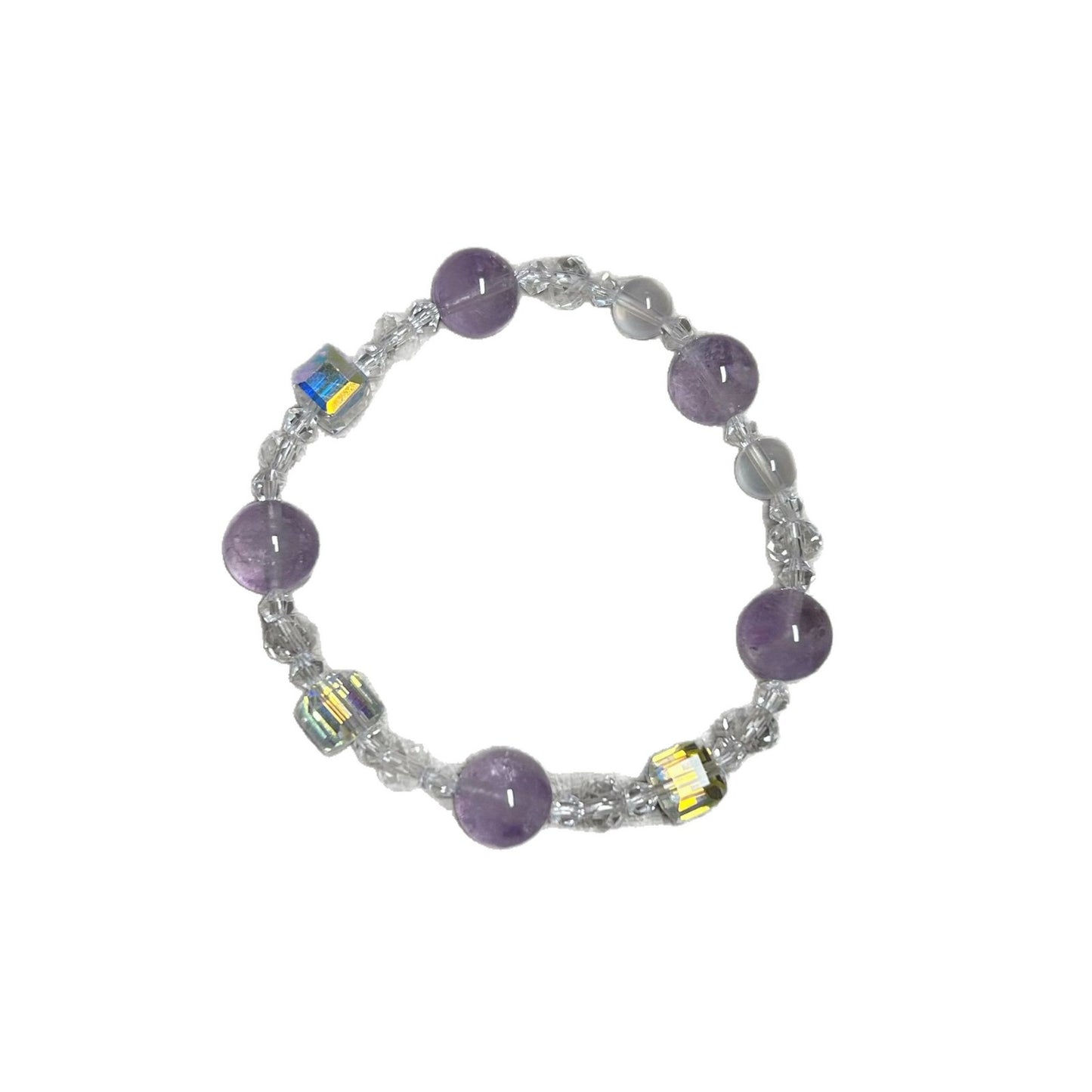 Natural Moonstone Pink Crystal Diamond In The Debris Atmosphere Summer Bracelets