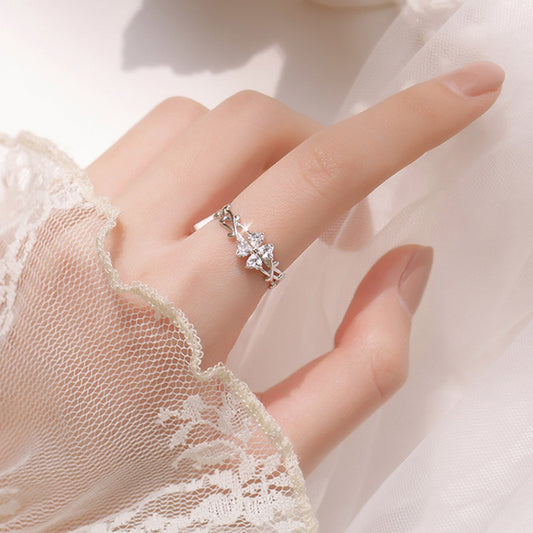 Women's Sterling Sier Fashion Personal Korean Style Design Cold Ring