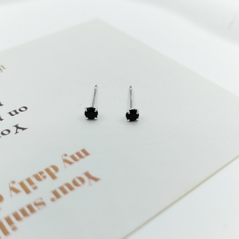 Sier Pin Simple Exquisite Petite Ear Stud Earrings