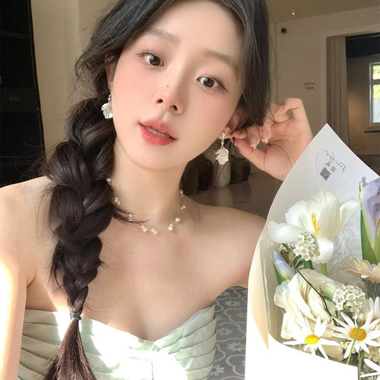 Women's Vacation Style Starfish Shell Petal Fringe Light Earrings