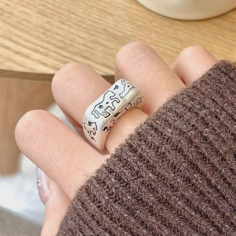 Korean Iti Pony Female Irregular Fashion Graceful Rings